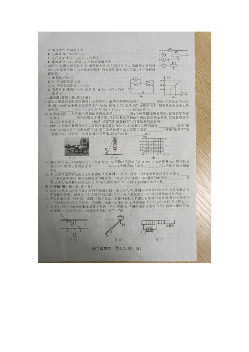 2022年贵州省黔东南州教学资源共建共享实验基地名校中考物理模拟水平