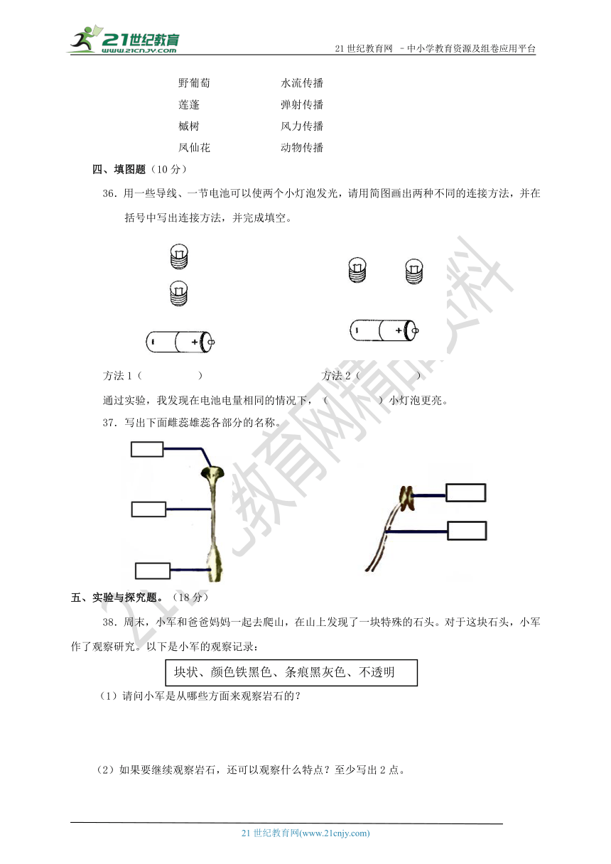 2017-2018学年教科版科学四年级（下册）期末检测卷