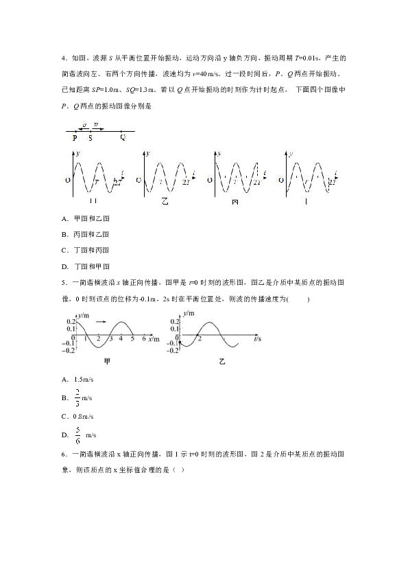 2019-2020学年粤教版选修3-4 2.2机械波的图像描述 达标作业（解析版)