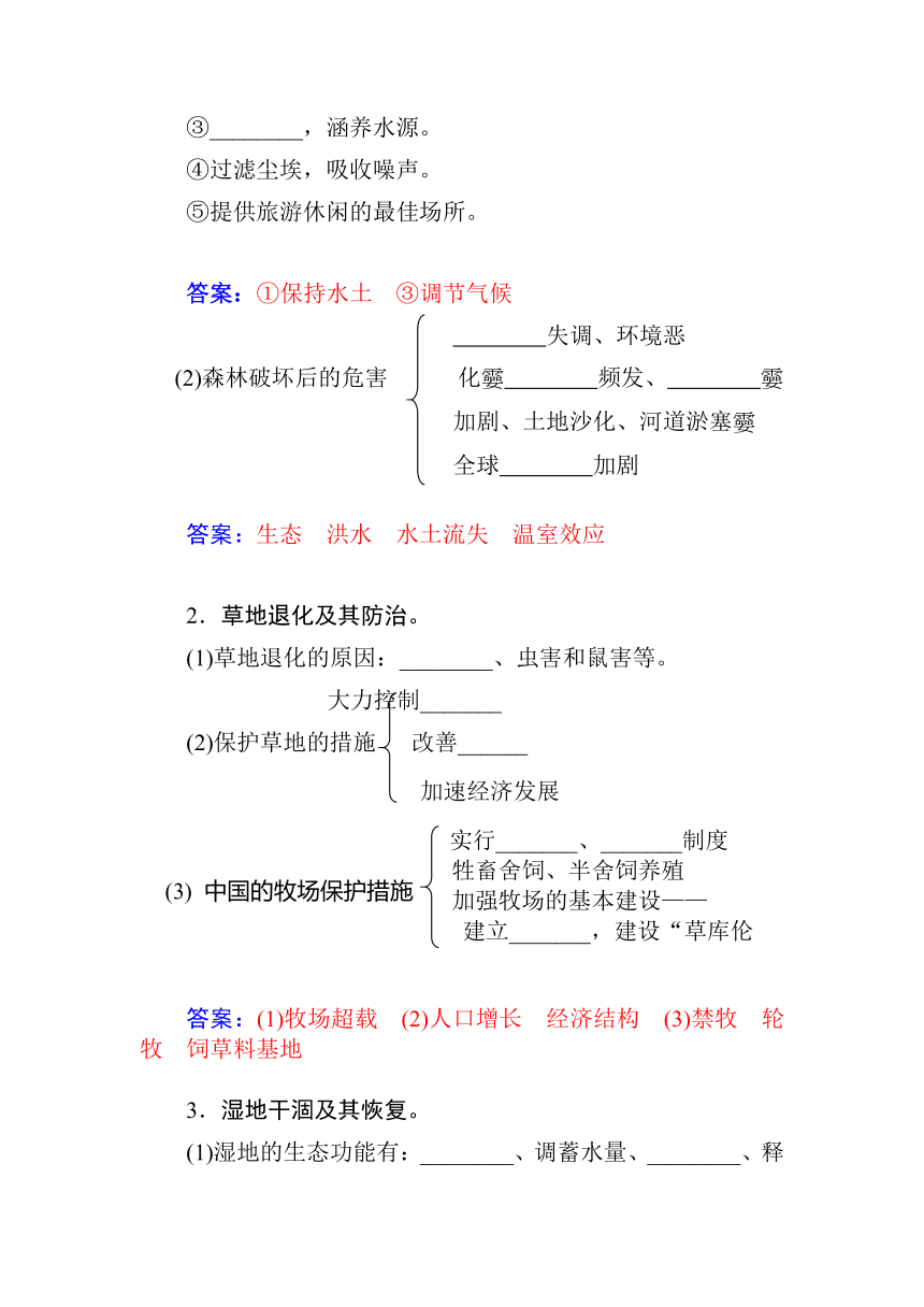 【金版学案】2015届高考地理基础知识总复习精细化讲义（基础自主梳理+随堂巩固落实）：学案24 环境保护选修6（含解析）