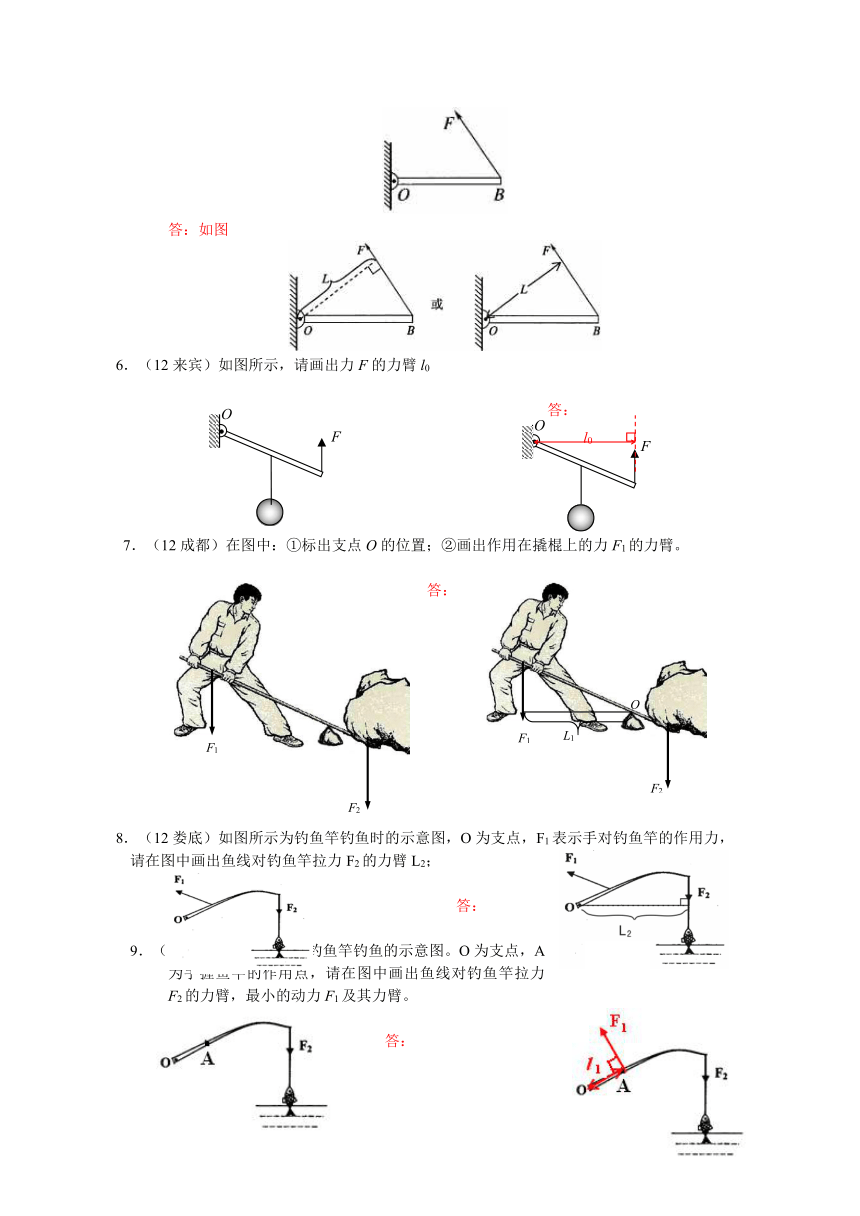 2013年新人教版(2013春)物理第十二章第1节：杠杆(二)杠杆作图专题