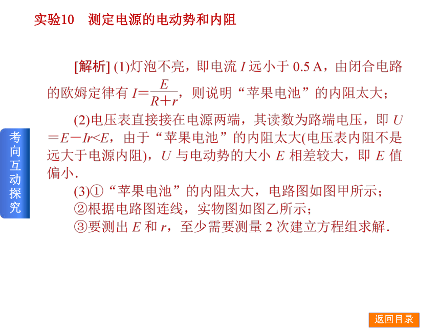 2014届高考物理（人教版）一轮复习方案课件：实验10 测定电源的电动势和内阻