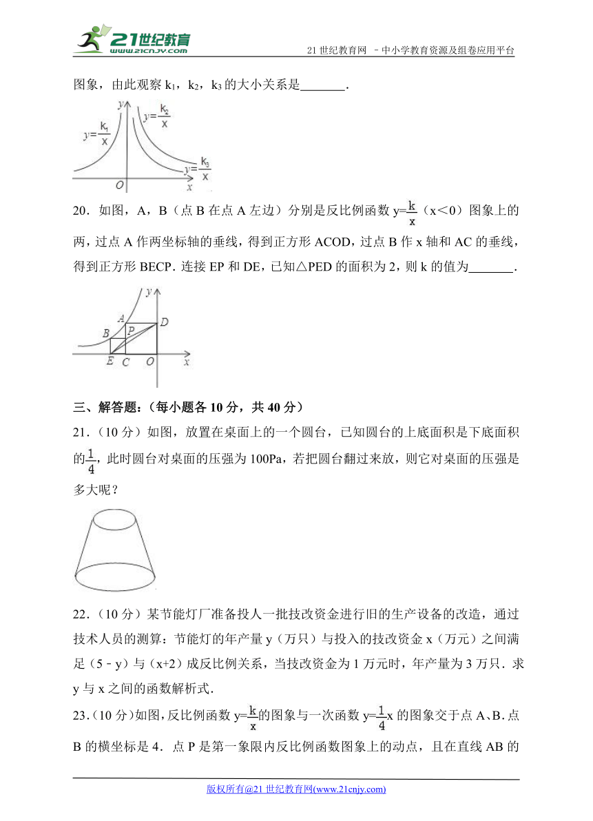 第六章 反比例函数单元检测A卷