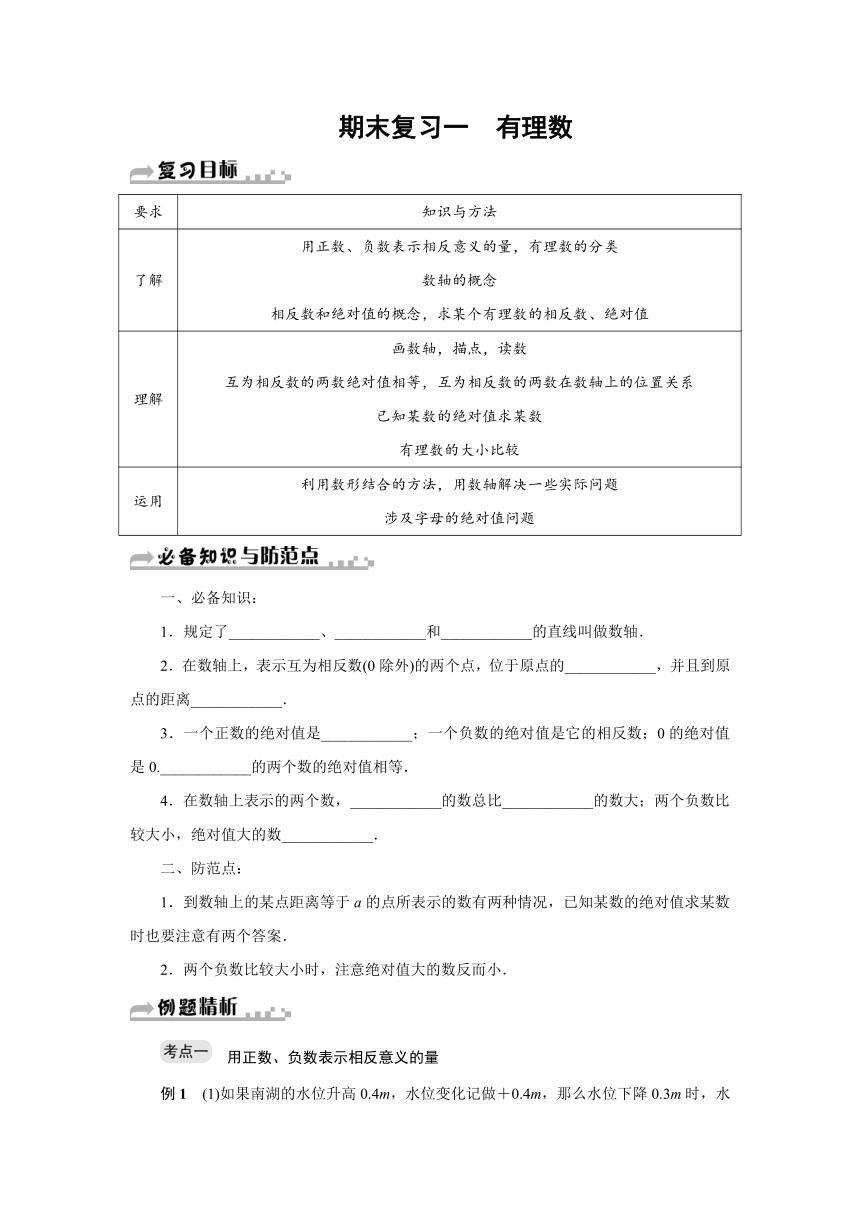 第1章有理数期末复习学案(含答案)