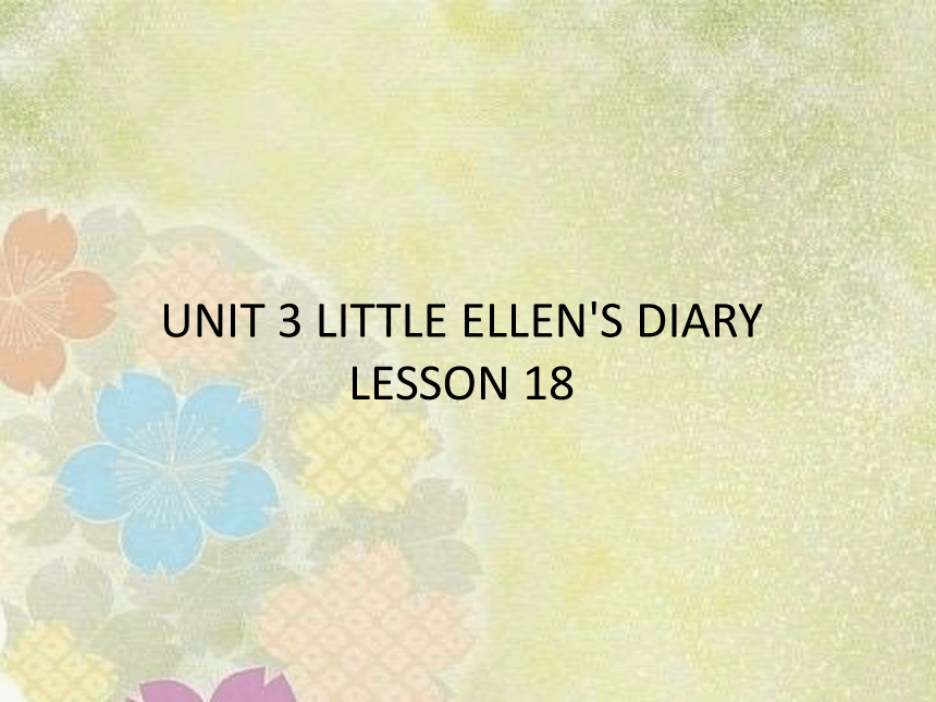 Unit 3 Little Ellen’s diary LESSON 18 课件  (共20张PPT)