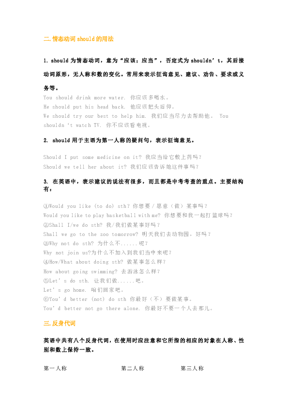 人教版八年级下册下册英语全部语法内容大汇总，期末复习必备