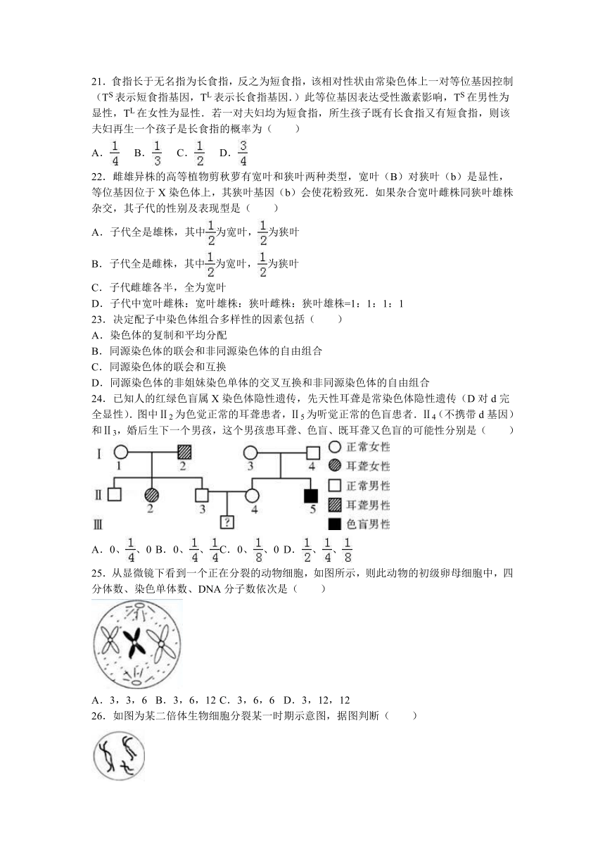 湖北省襄阳市枣阳高中2015-2016学年高一（下）期中生物试卷（解析版）