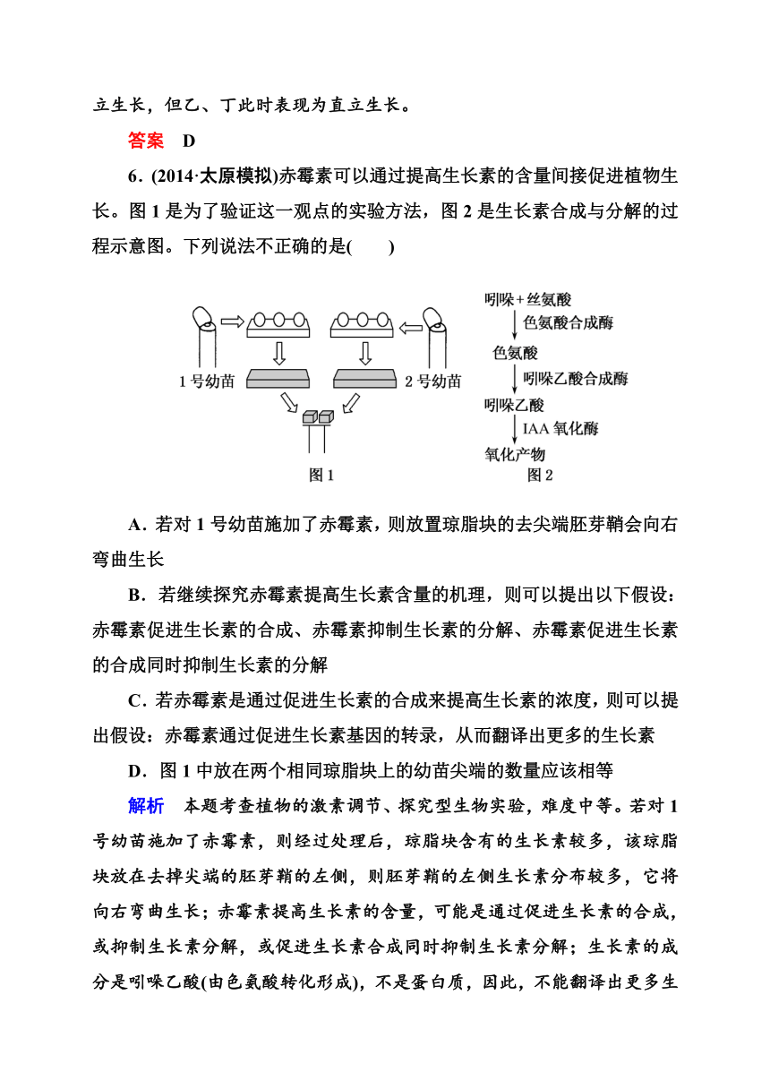【教师原创】2015年高考生物二轮复习热点专练：植物的激素调节（含解析）