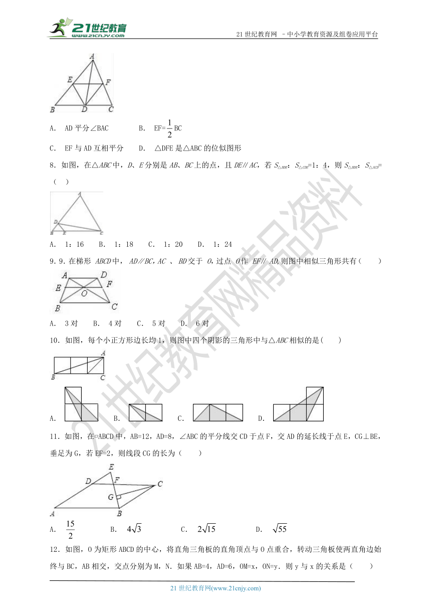 第22章 相似形单元检测A卷(含解析)