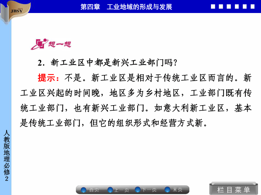 优化指导高中地理必修二第四章第三节 传统工业区与新工业区同步备课课件