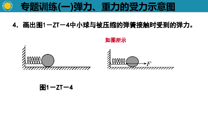 专题训练1 弹力、重力的受力示意图（共17张ppt）