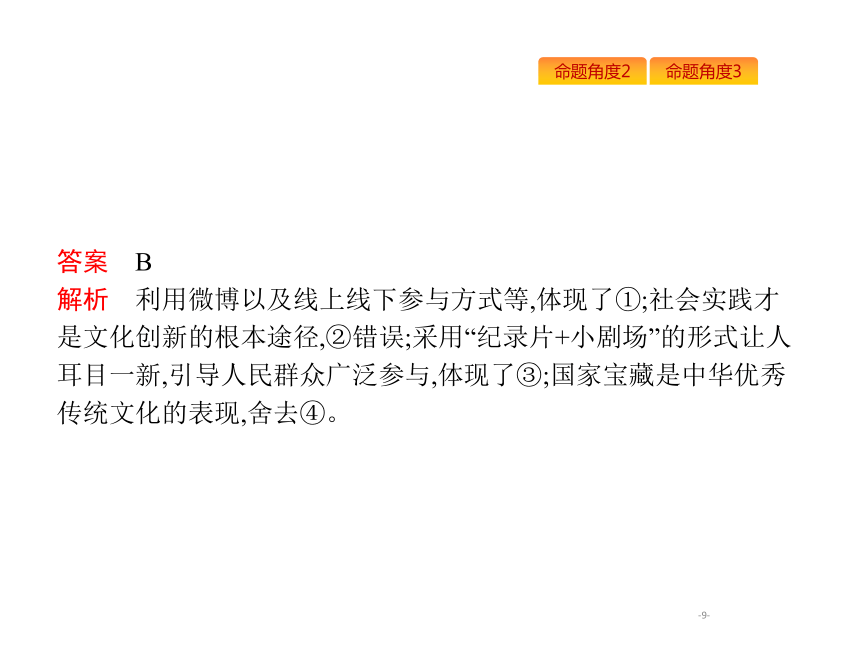 2019年高考政治专题复习课件：专题十二　发展中国特色社会主义文化（含最新2018高考真题）