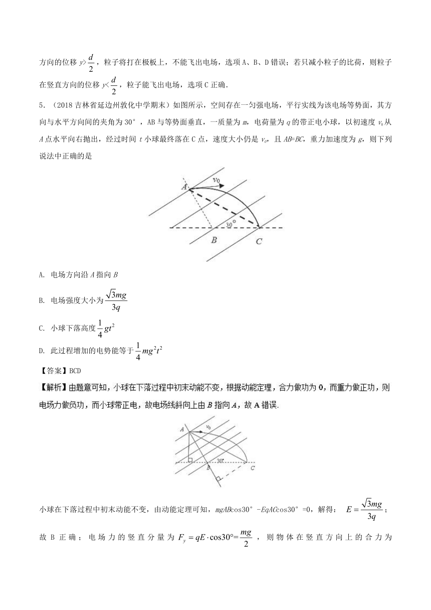 专题12带电粒子在电场中的运动-2018年高三物理二轮标准化训练