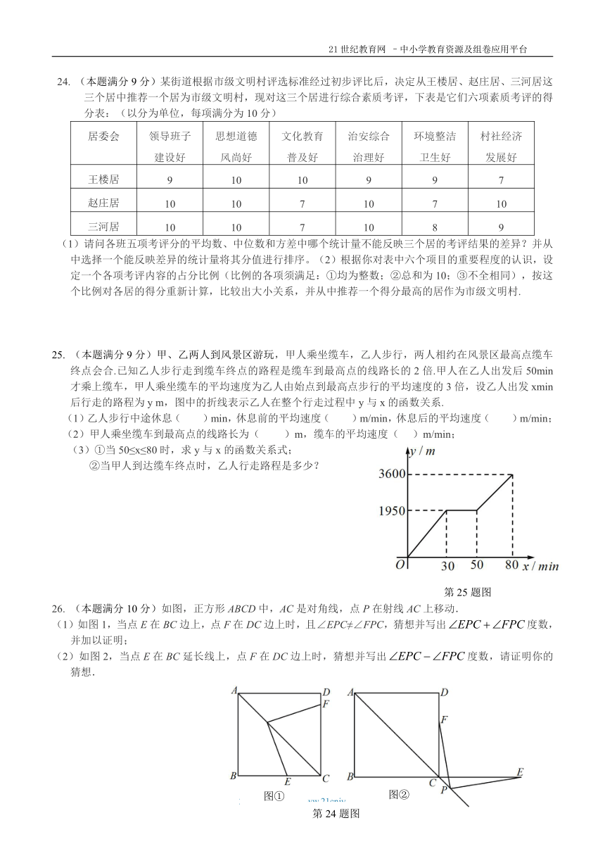 人教版八年级2017-2018学年度（下）数学期末模拟试卷（含答案） 2