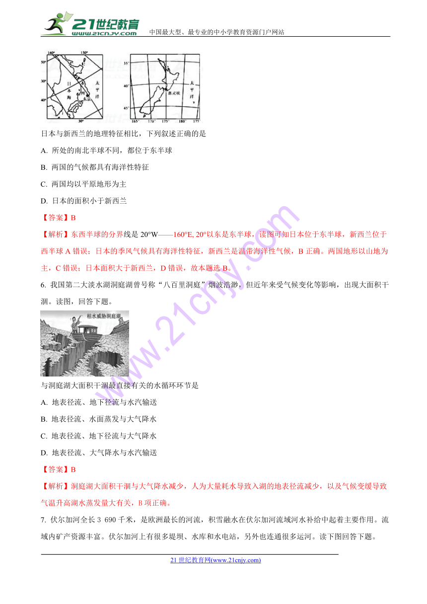 2018届内蒙古赤峰市宁城县高三下学期第二次模拟考试文科综合-地理试题（解析版）