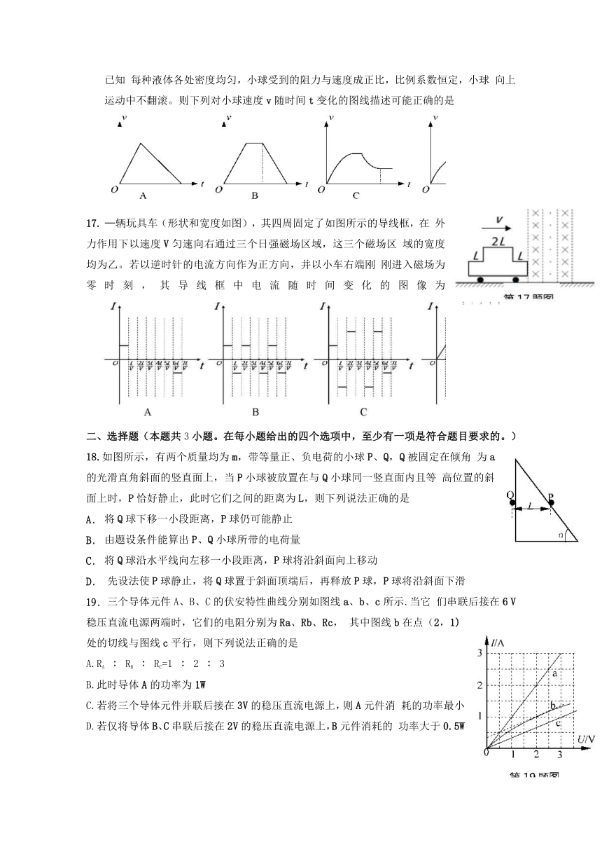 2015届浙江省六校3月联考科综合试题卷