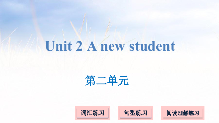 Unit 2 A new student 习题课件(24张PPT)