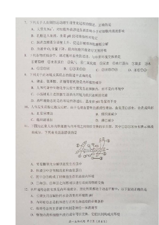 河南省豫西名校2018-2019学年高一下学期第一次联考生物试题 扫描版
