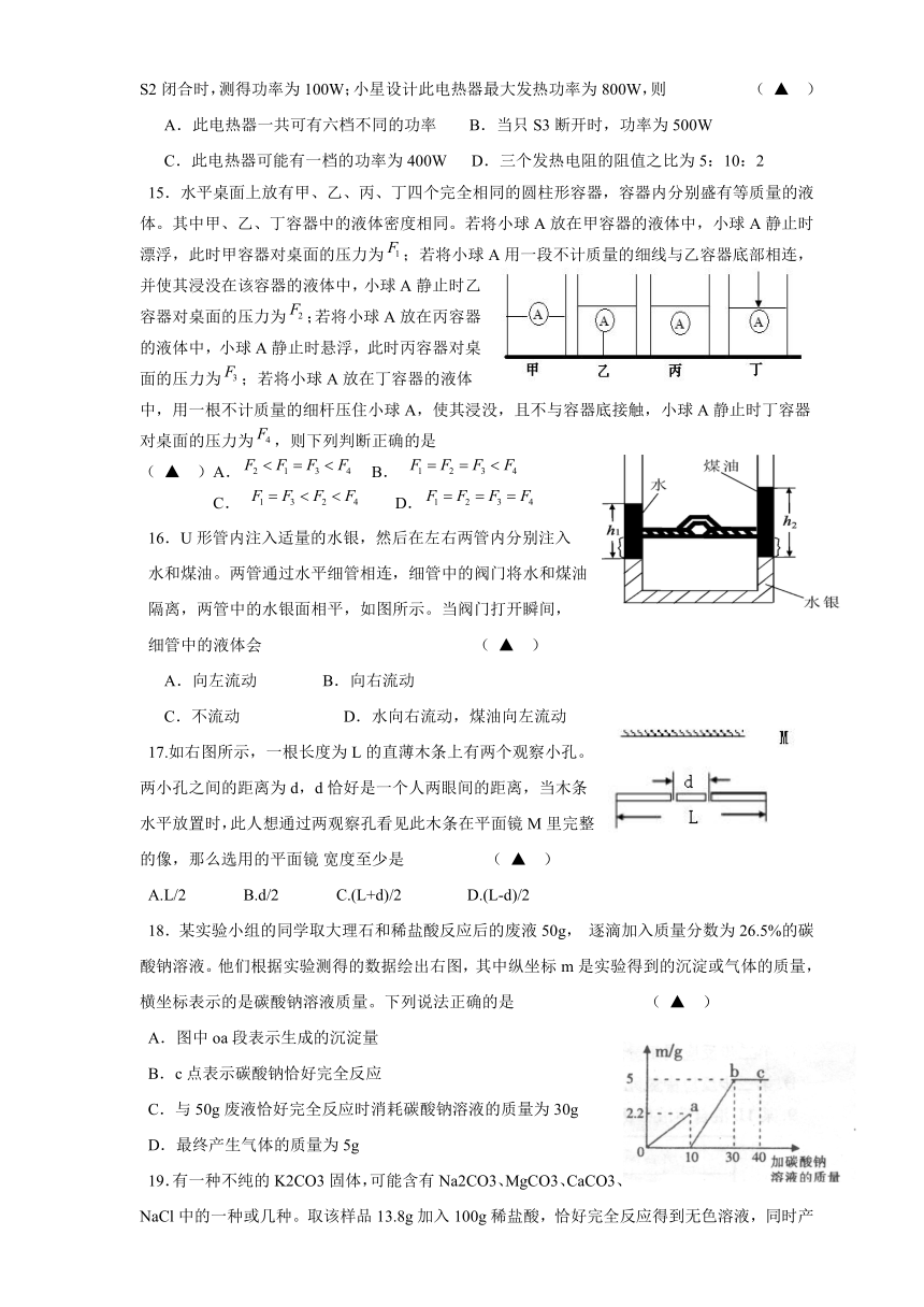 2015年诸暨暨阳高中提前招生选拔试卷