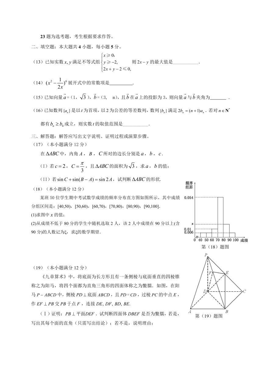 云南省昭通市2017届高三上学期期末统一检测数学（理）试题（含答案）