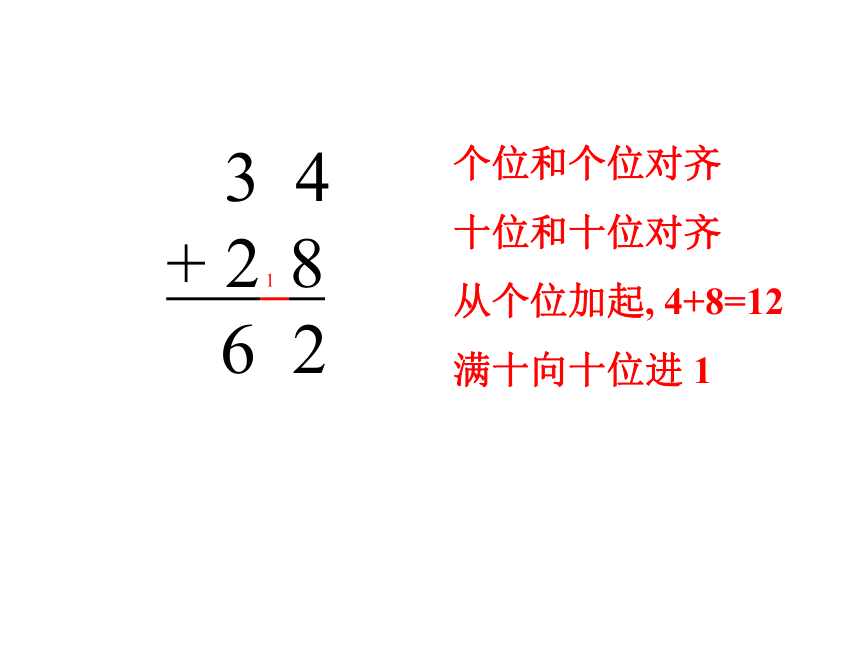 （人教新课标）二年级数学上册课件 两位数加两位数（进位加）(1)