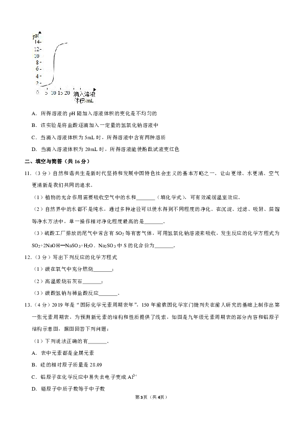 2019-2020学年山东省济宁市兖州区九年级（上）期末化学试卷（解析版）