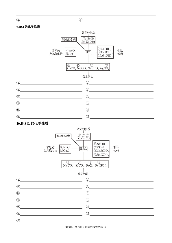 人教版九年级化学知识网络篇·化学方程式书写