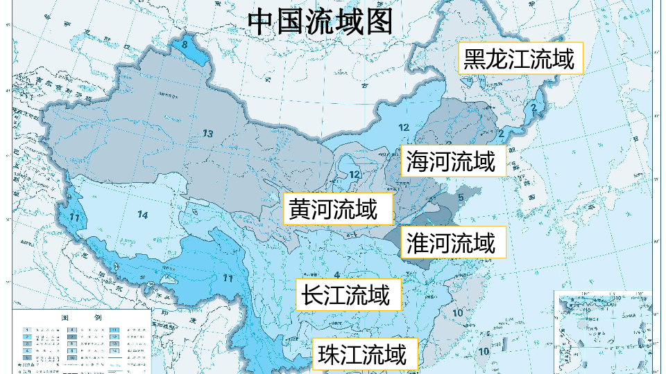 中国流域分布图高清图片