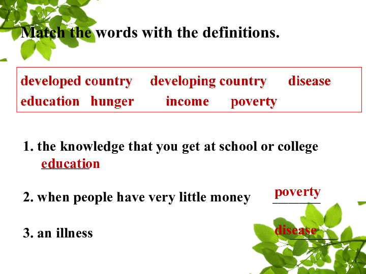 Module 2 Developing and Developed Countries Words and expressions 课件（20张PPT）