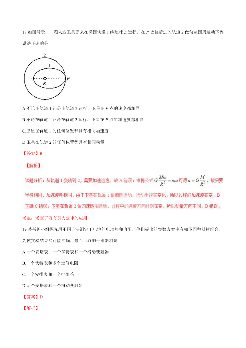 2016年高考北京卷理综物理试题解析（正式版）