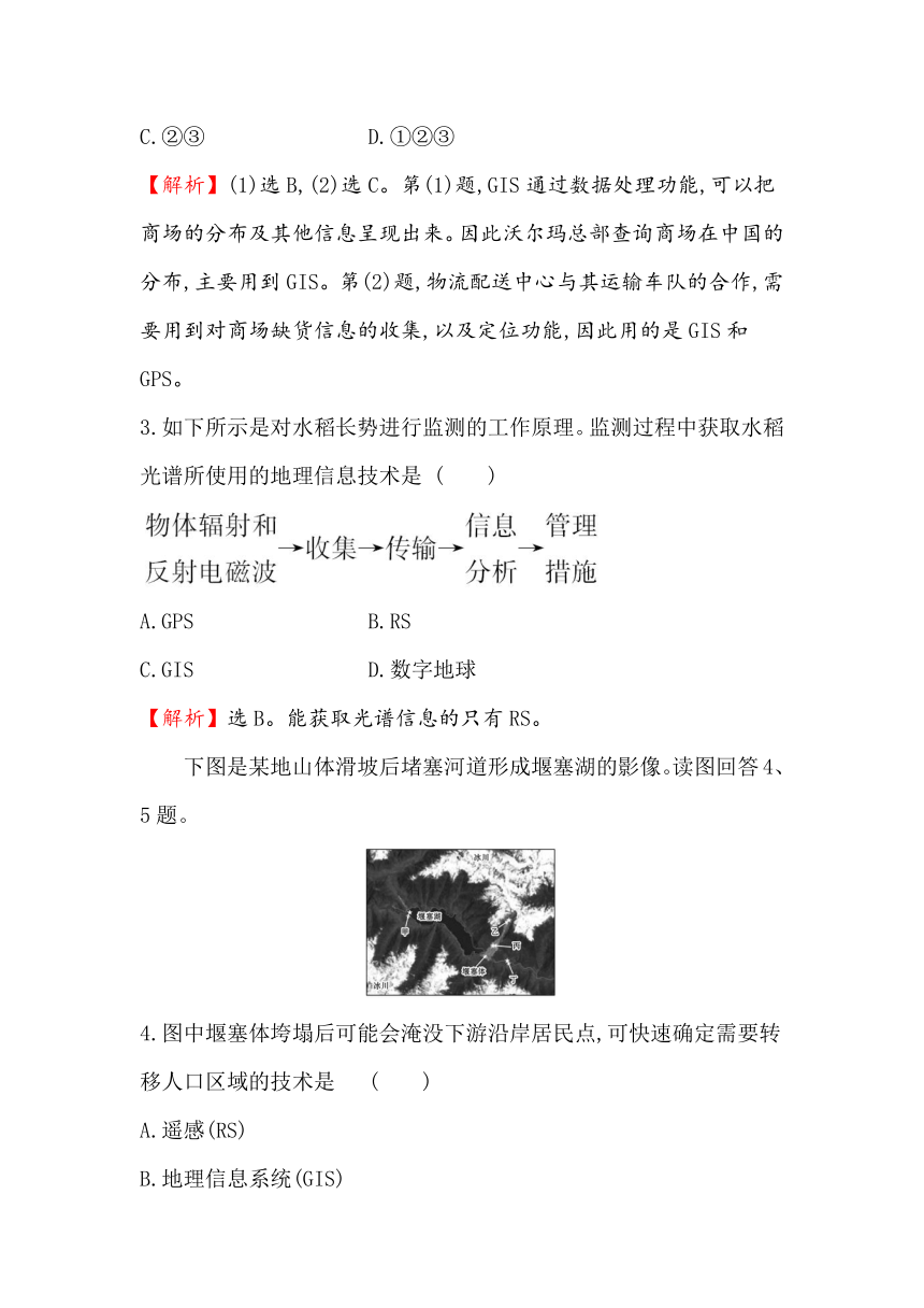 2019届高三一轮复习地理（人教版）课时提升作业 三十五 11地理信息技术应用 Word版含解析