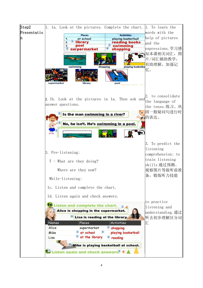 Unit 6 I'm watching TV. SectionB-1a-2c 教学设计（表格式）_21世纪教育网-二一教育