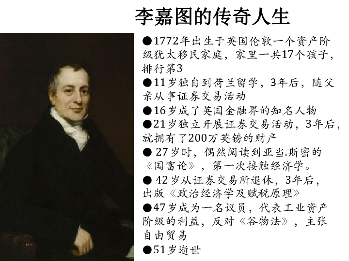 高中思想政治人教版选修二专题13李嘉图的理论贡献课件25张