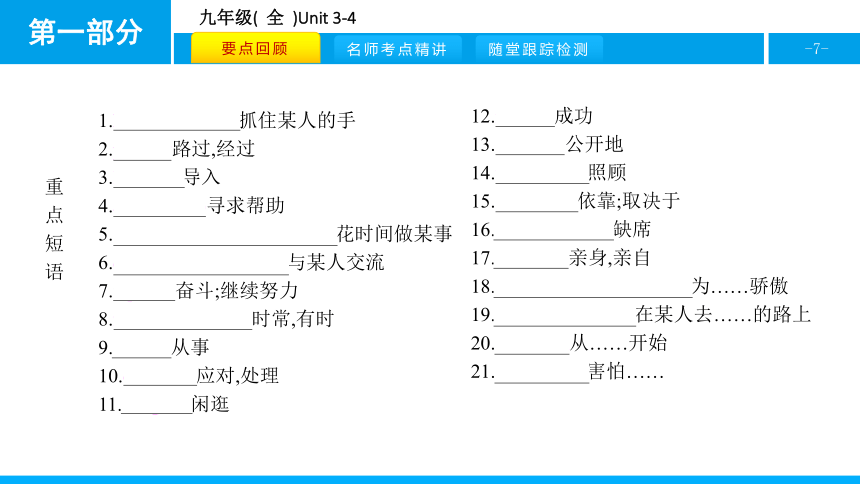 人教版新目标英语2018中考第一轮复习课件九年级(  全  )Unit 3-4（28张）