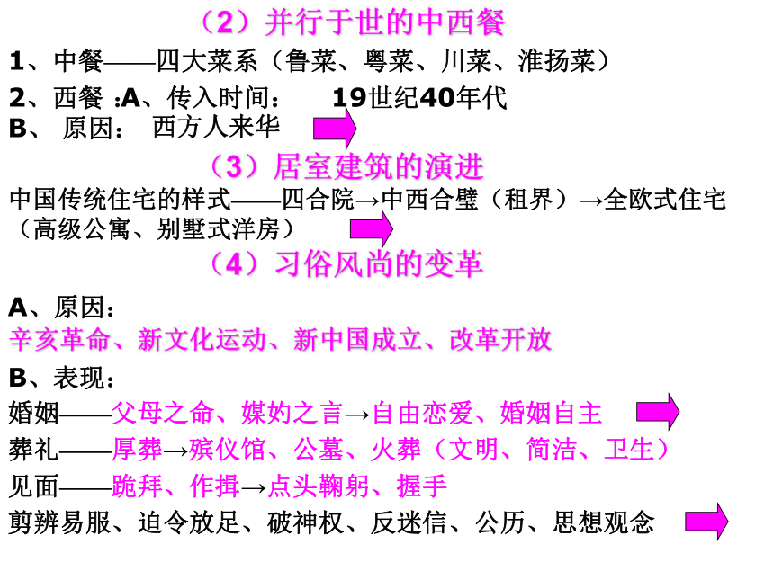 岳麓版八年级上册第22课：中国近代社会生活的变迁