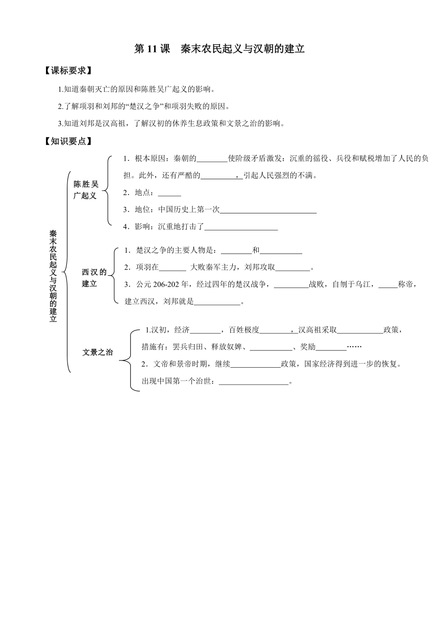 第11课  秦末农民起义与汉朝的建立 学案