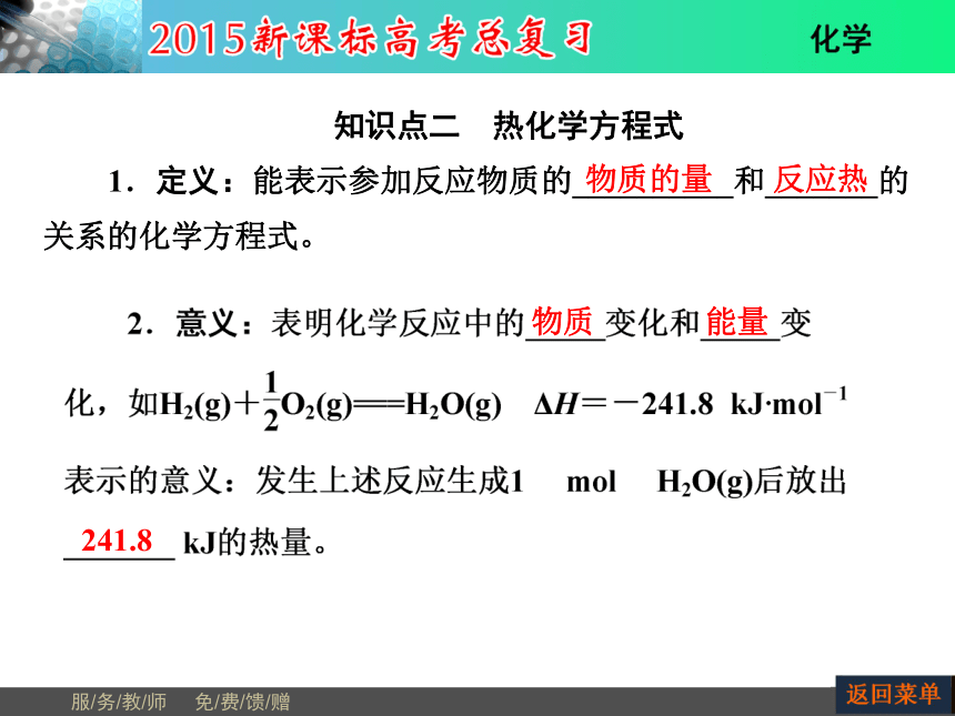 河南省教师原创2015届新课标高考化学总复习课件（抓住基础知识点+掌握核心考点+高效训练）：第6章 第1节化学反应与能量变化（共49张PPT）