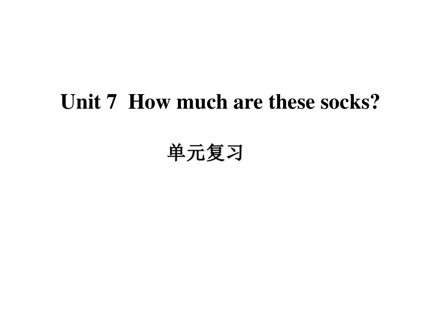 Unit 7 How much are these socks?单元复习课件