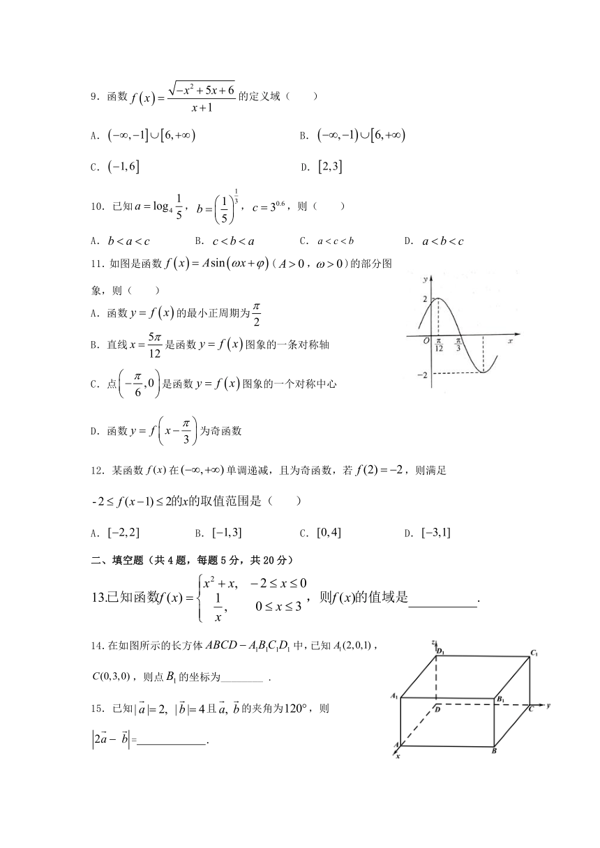 新疆呼图壁第一高级中学校2021-2022学年高二上学期期初模块测试数学试卷（Word版，含答案）