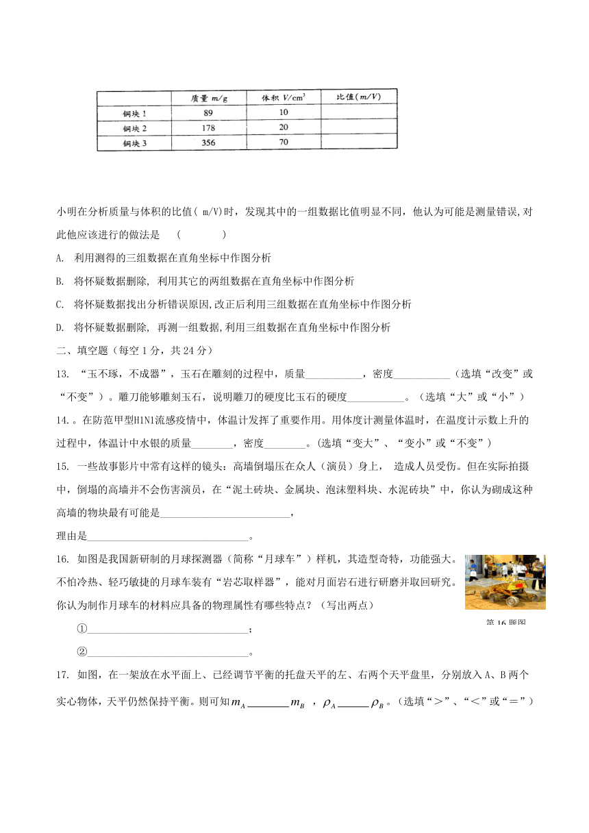 江苏省东台市第六联盟2017-2018学年八年级下学期第一次月考物理试题(含答案）