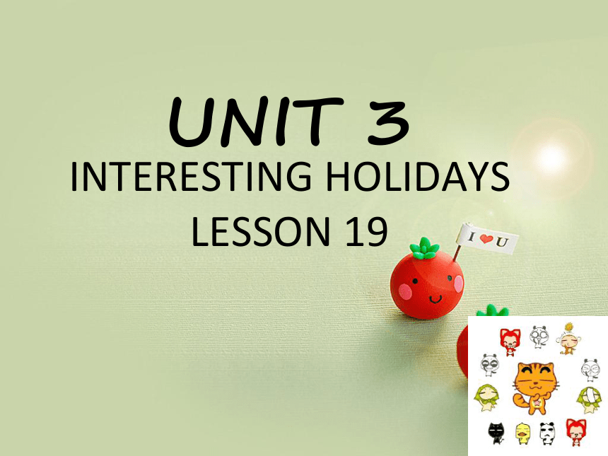 Unit 3 Interesting holidays LESSON 19 课件  (共16张PPT)