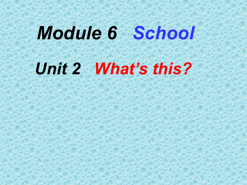 Unit 2   What’s this?