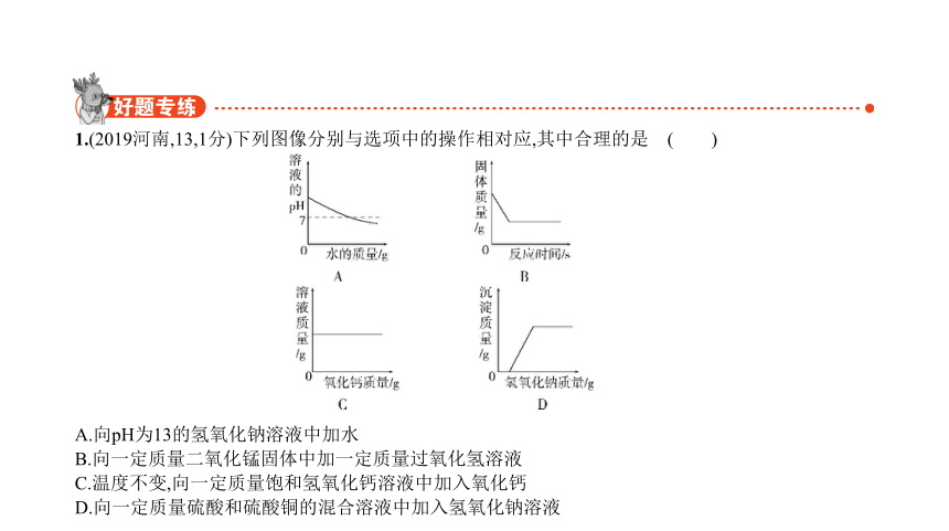 2021年化学中考复习河南专用 专题十六　坐标曲线题课件（33张PPT）