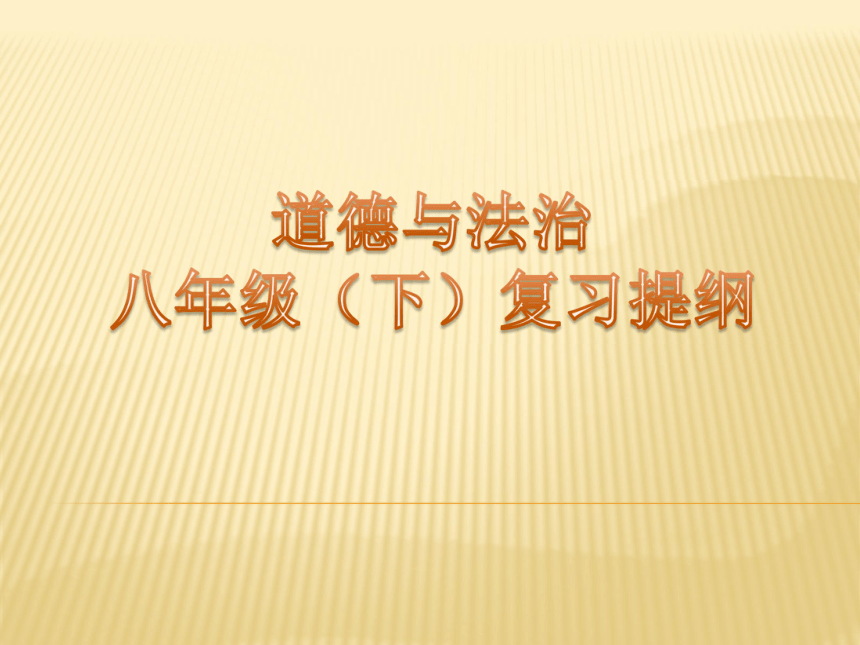 八年级下册道德与法治全册复习提纲  课件（共24张ppt）