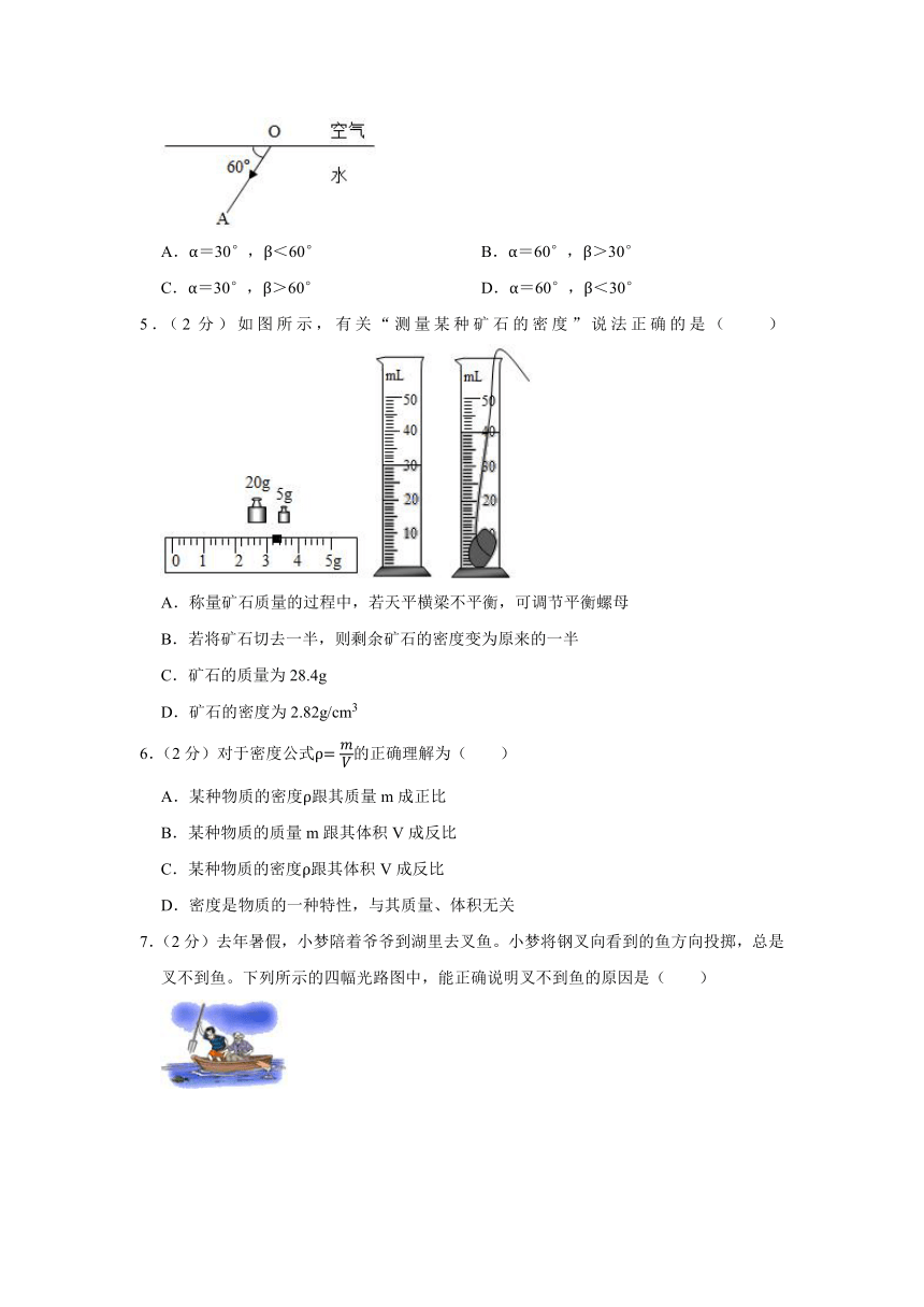 2020-2021学年重庆市缙云教育联盟八年级（上）月考物理试卷（11月份）（word版含答案）