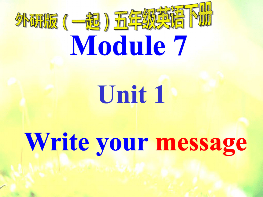 外研版(一起)五年级英语下册Module7 Unit1之四 PPT课件