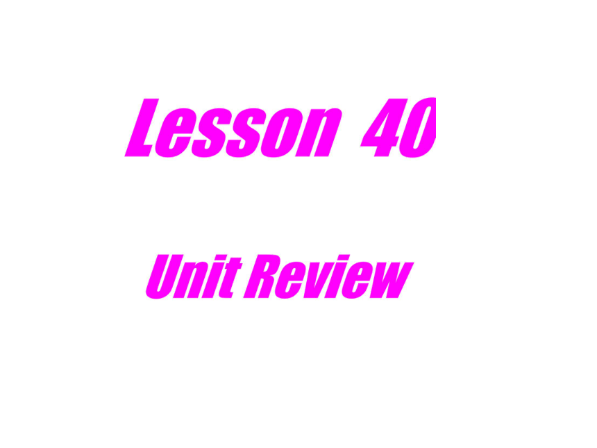 Lesson 40 Unit Review (甘肃省兰州市榆中县)