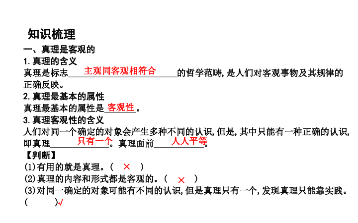 政治必修Ⅳ人教新课标2.6.2实践中追求和发展真理课件（21张）