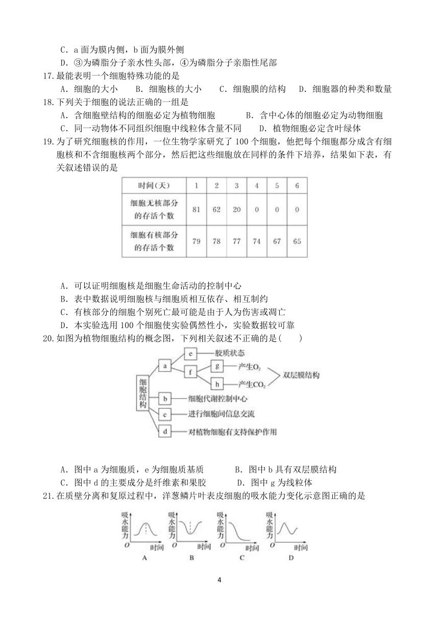 福建省漳平一中2019届高三上学期第一次月考试题 生物