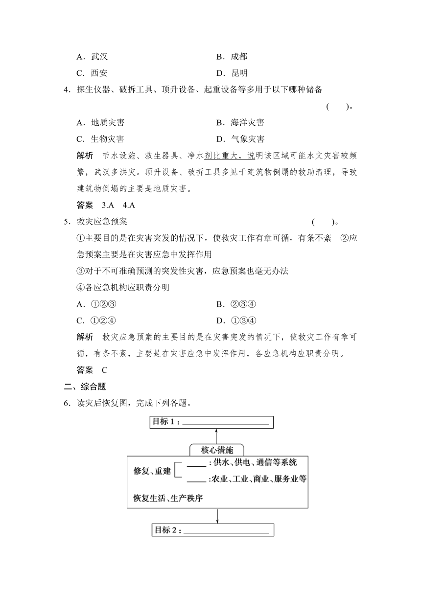 3.2 自然灾害的救援与救助 同步练习 （含答案解析） (2)